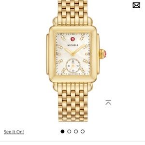 Michele Deco 16 gold and diamond watch